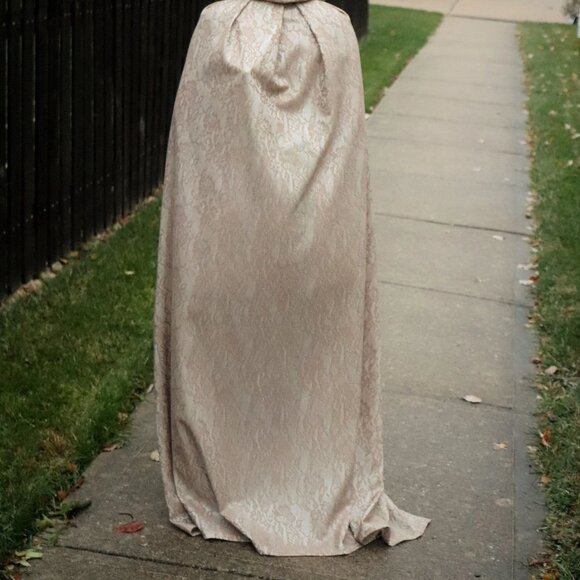 new women adult Halloween costume cape medieval witch satin lace handmade - Picture 3 of 4